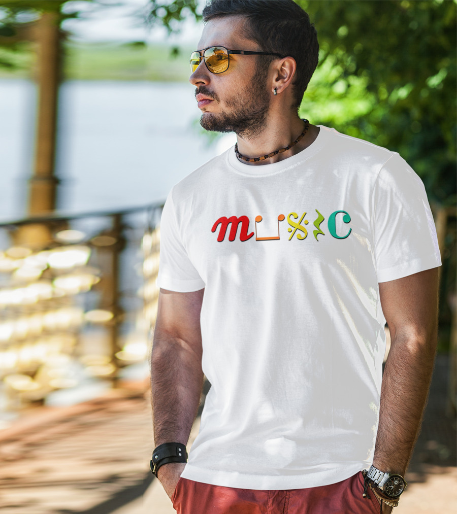 Music Life D2703 Creative Typography T-Shirt