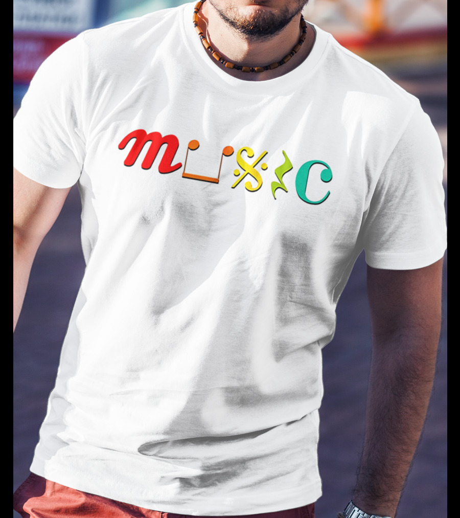 Music Life D2703 Creative Typography T-Shirt