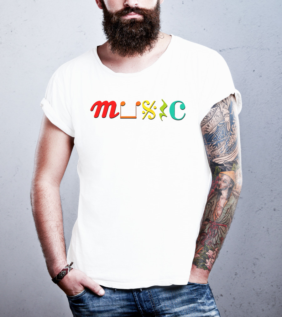 Music Life D2703 Creative Typography T-Shirt