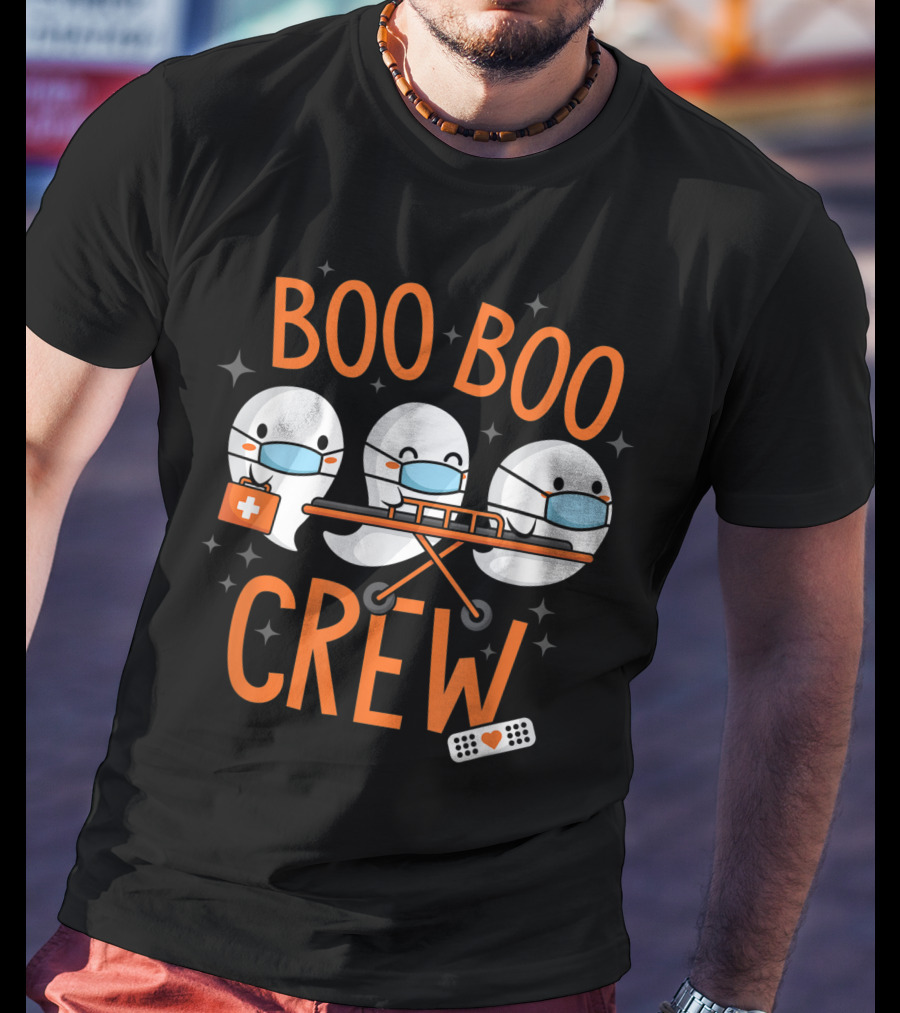 Boo Boo Crew Ghost Doctor Paramedic Nurse Halloween Costume T-Shirt
