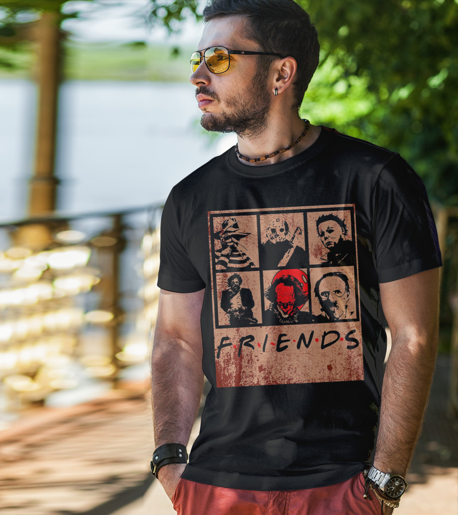 Halloween Nightmare Horror Movies Icons Horror Friends Party T-Shirt
