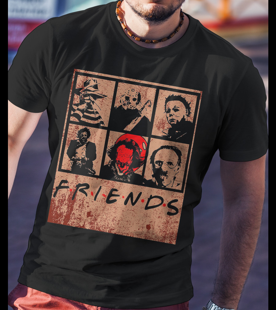 Halloween Nightmare Horror Movies Icons Horror Friends Party T-Shirt