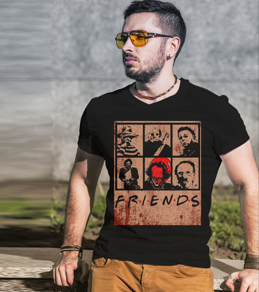 Halloween Nightmare Horror Movies Icons Horror Friends Party T-Shirt