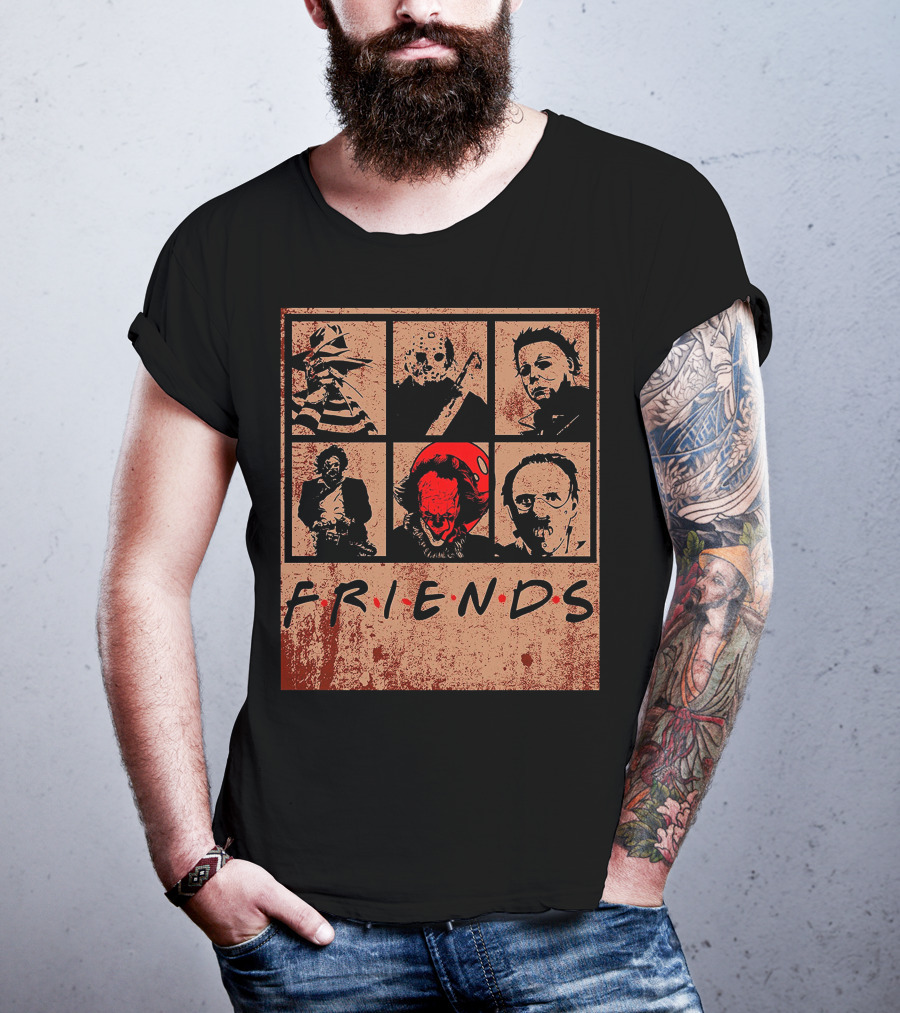 Halloween Nightmare Horror Movies Icons Horror Friends Party T-Shirt