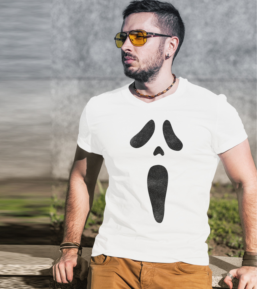Halloween Scary Ghost Face Mask T-Shirt