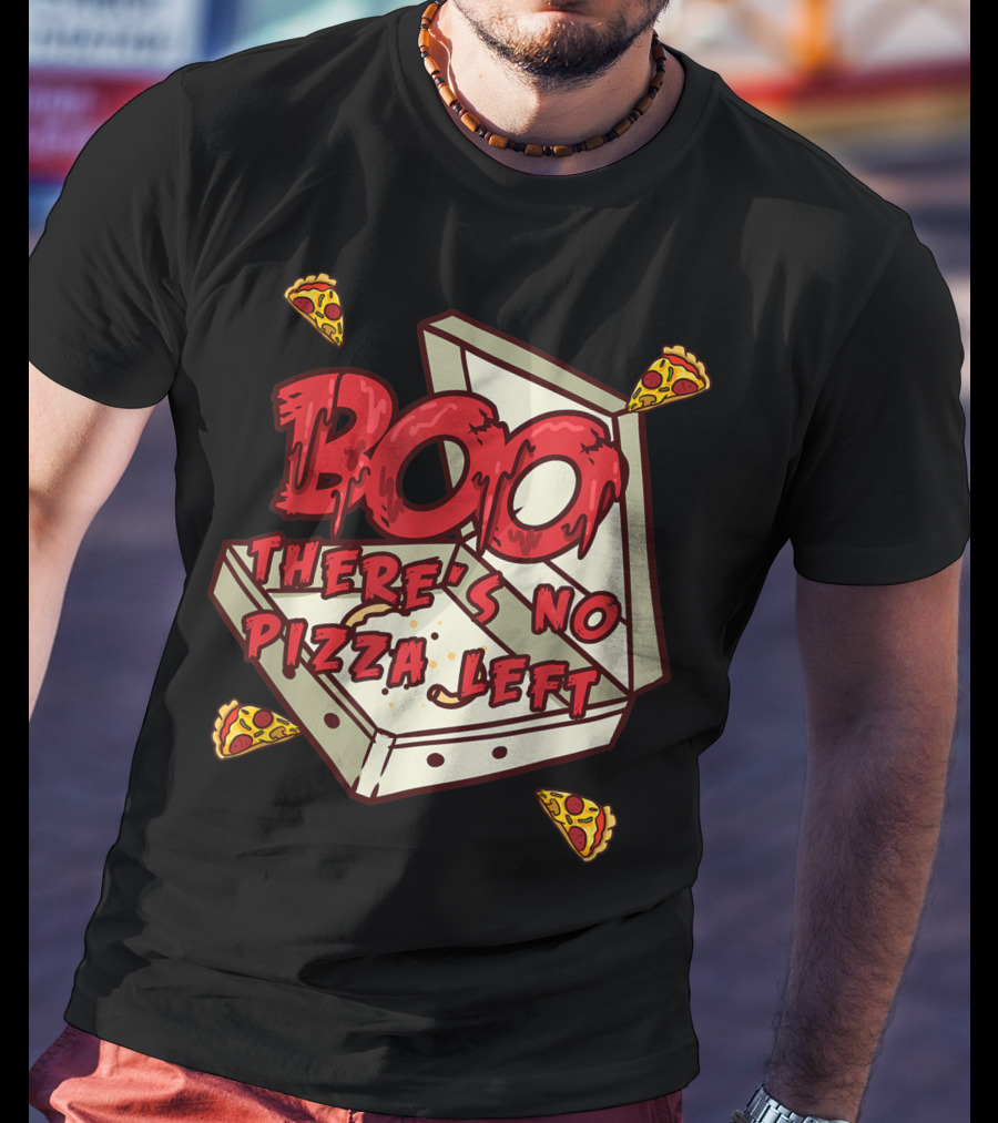 BOO Pizza Box Surprise There's No Pizza Left Scattered Slices T-Shirt