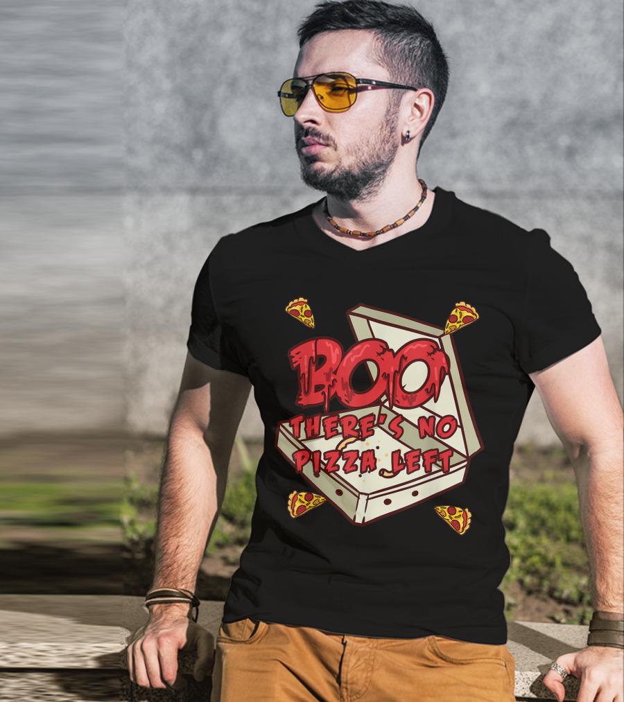 BOO Pizza Box Surprise There's No Pizza Left Scattered Slices T-Shirt