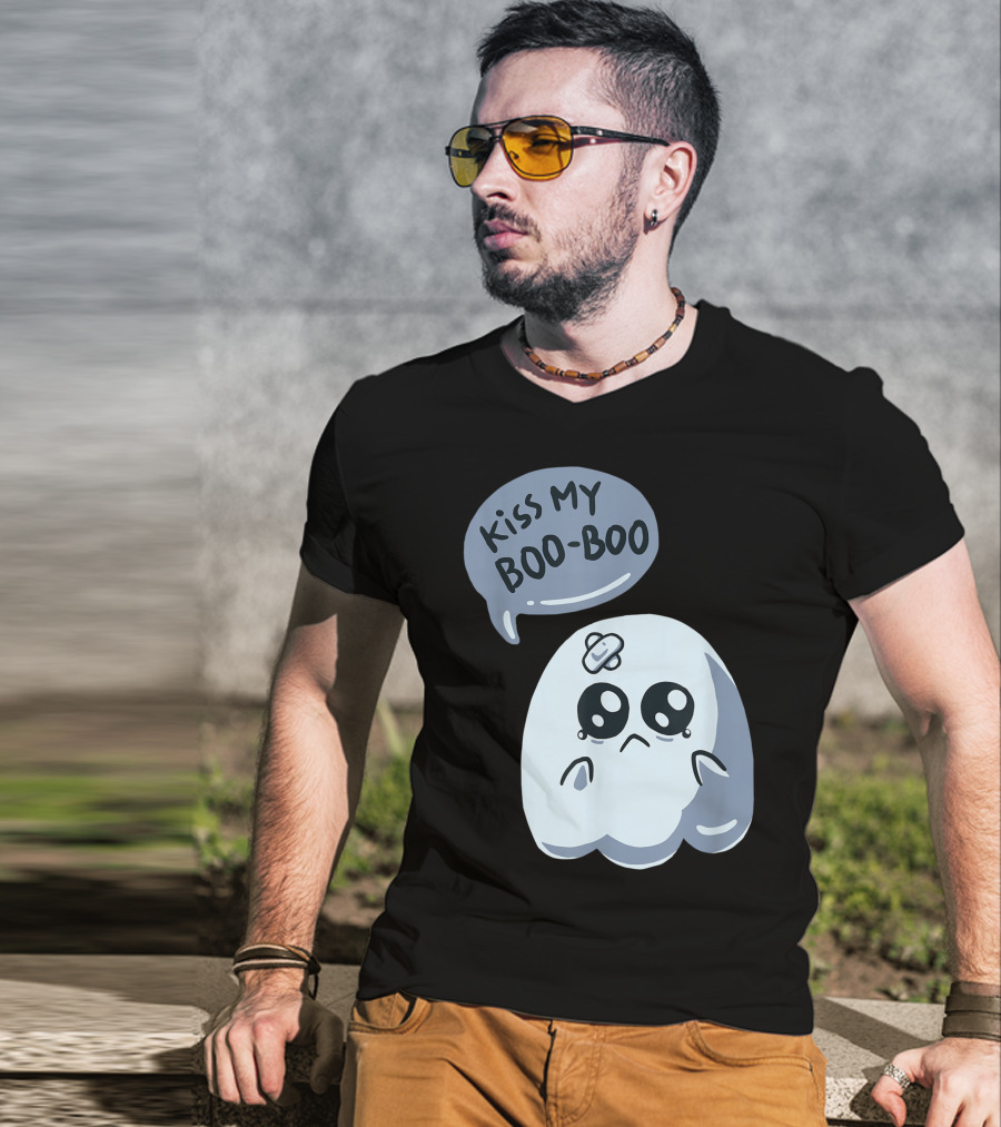 Kiss My Boo-Boo Sad Crying Ghost T-Shirt