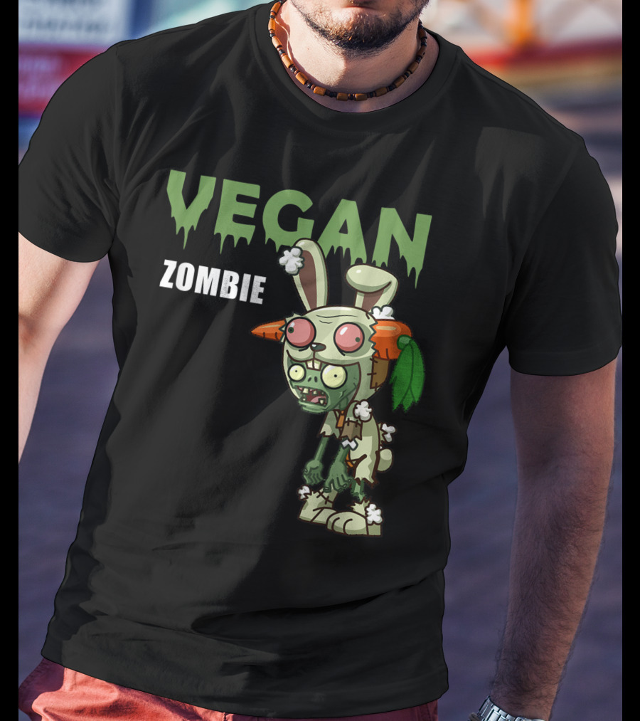 VEGAN ZOMBIE Carrot Bunny Costume Character T-Shirt