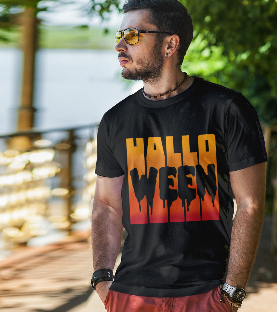 Halloween Dripping Text T-Shirt