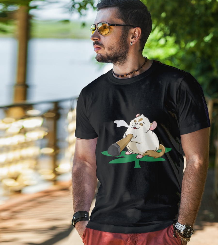 Chinchillin Weed Smoking Chinchilla THC Marijuana Cannabis Leaf T-Shirt