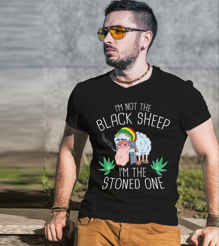 I'm Not The Black Sheep I'm The Stoned One Weed Cannabis Sheep THC T-Shirt