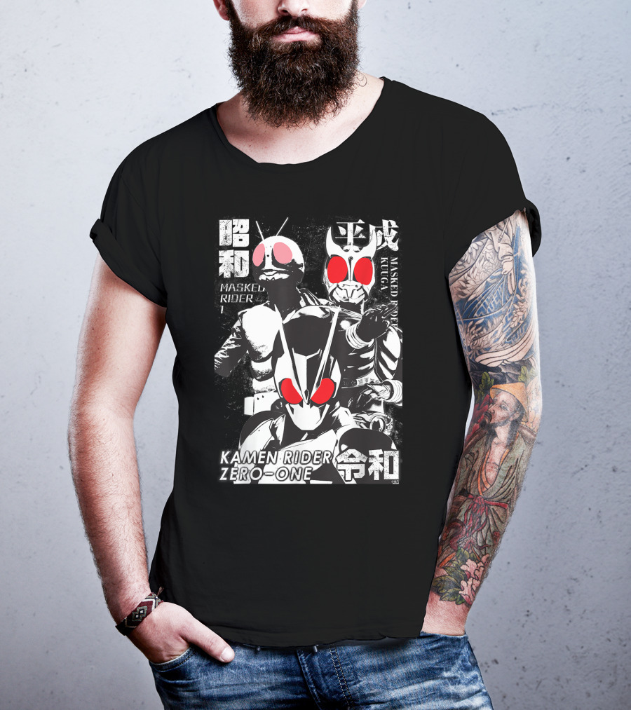 Kamen Rider Zero-One Showa Heisei Reiwa Masked Rider Kuuga T-Shirt