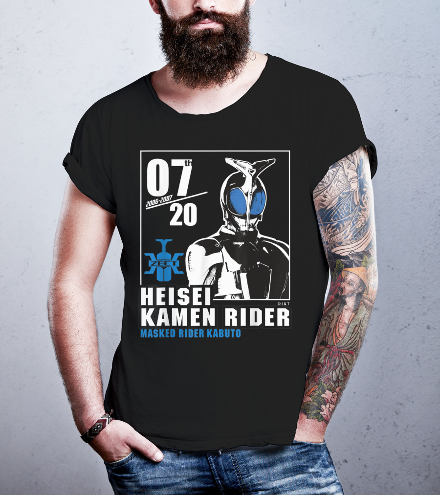 07th Heisei Kamen Rider 20th 2006-2007 Masked Rider Kabuto ZECT T-Shirt