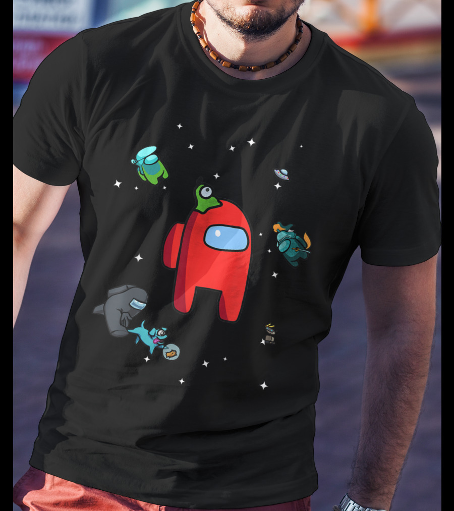Aliens Among Us Pets Crew Mate Space Adventure T-Shirt