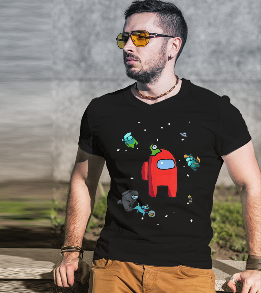 Aliens Among Us Pets Crew Mate Space Adventure T-Shirt