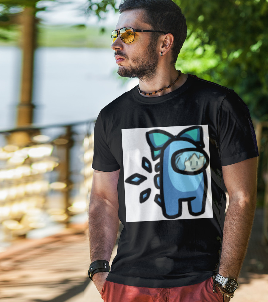 Among Us Blue Crewmate With Bow Gamer Girl T-Shirt