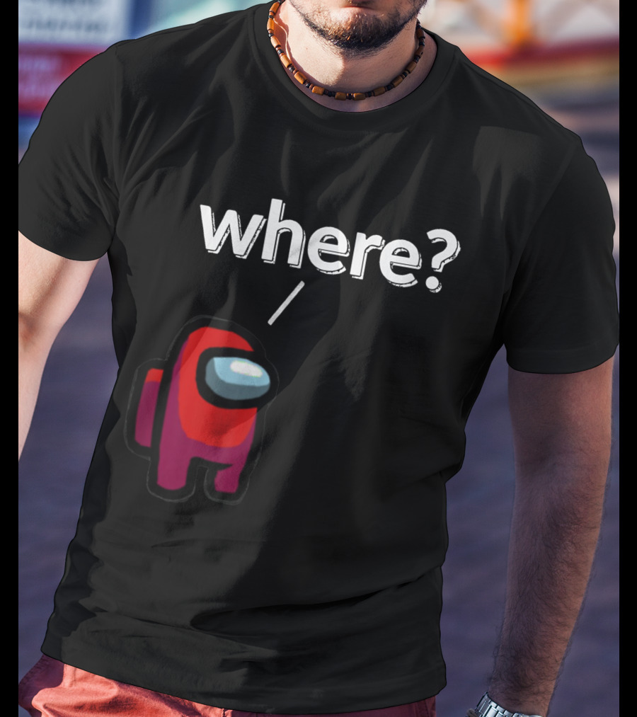 Impostor Among Us Where Essential Red Crewmate Question Mark T-Shirt