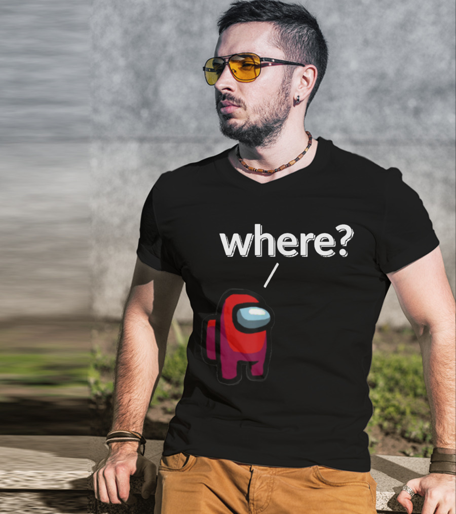 Impostor Among Us Where Essential Red Crewmate Question Mark T-Shirt