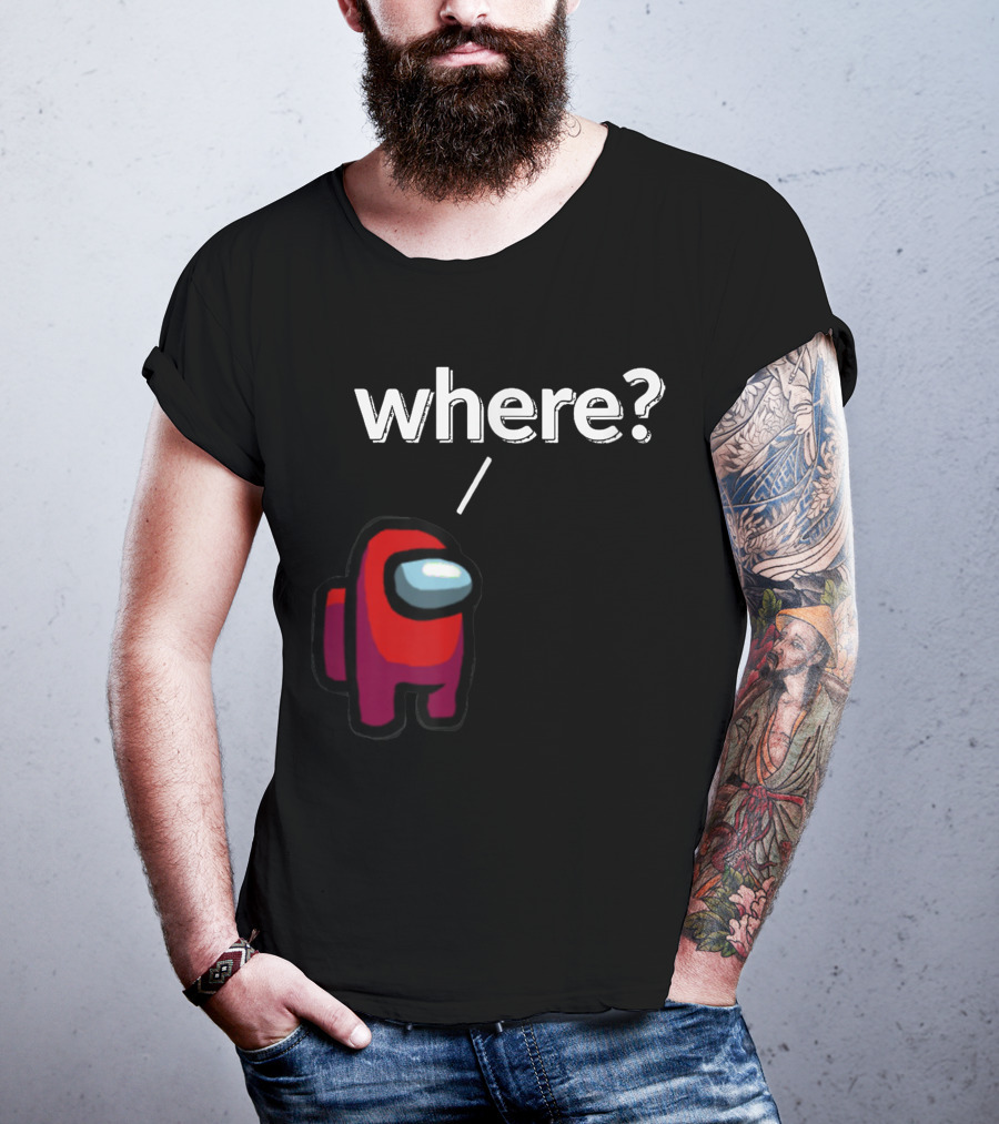 Impostor Among Us Where Essential Red Crewmate Question Mark T-Shirt