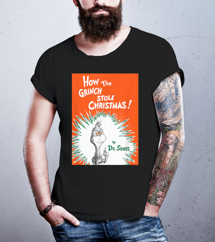 How The Grinch Stole Christmas By Dr. Seuss Book Cover T-Shirt
