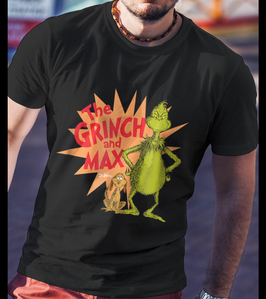The Grinch And Max Dr. Seuss Burst T-Shirt