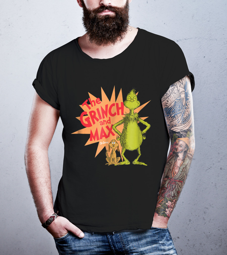 The Grinch And Max Dr. Seuss Burst T-Shirt