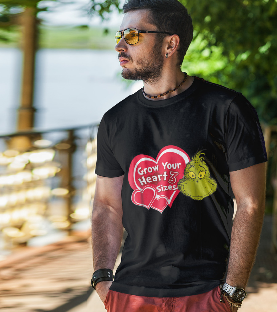 Dr Seuss Grinch Grow Your Heart 3 Sizes T-Shirt