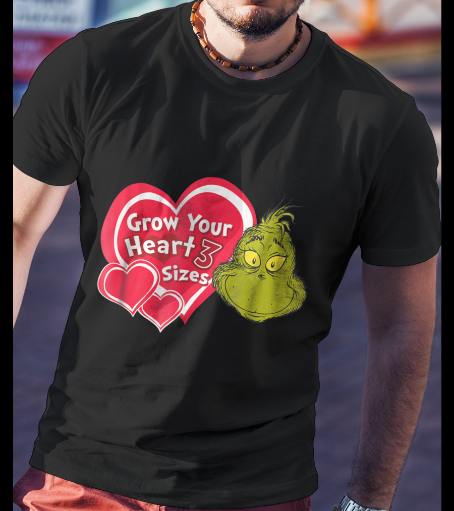 Dr Seuss Grinch Grow Your Heart 3 Sizes T-Shirt