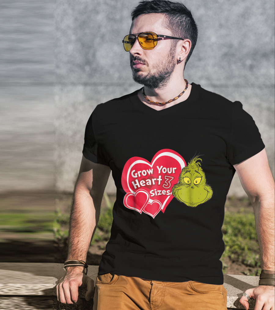 Dr Seuss Grinch Grow Your Heart 3 Sizes T-Shirt