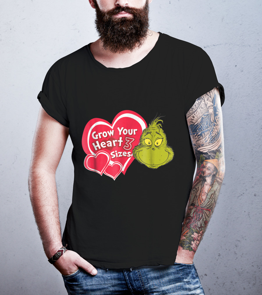 Dr Seuss Grinch Grow Your Heart 3 Sizes T-Shirt