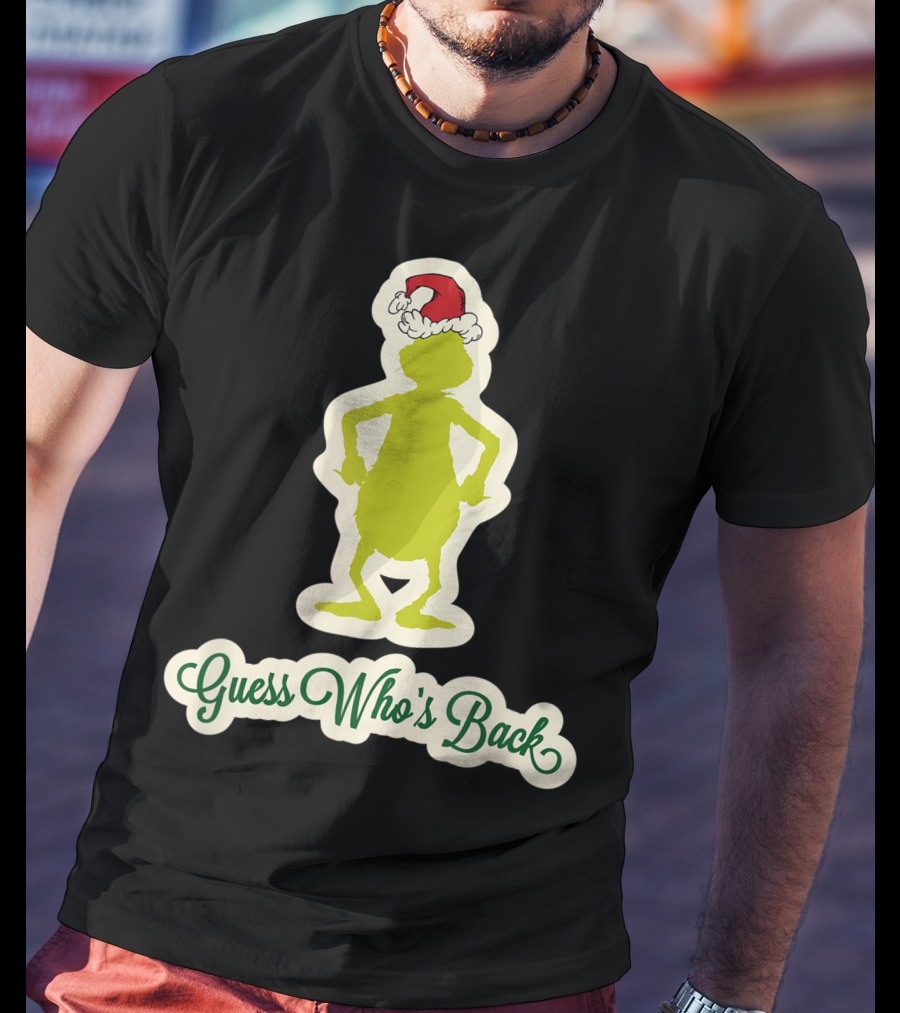 Dr Seuss Grinch Guess Who's Back Santa Hat T-Shirt