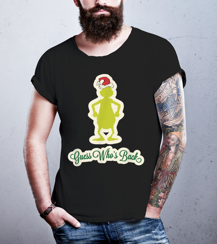 Dr Seuss Grinch Guess Who's Back Santa Hat T-Shirt