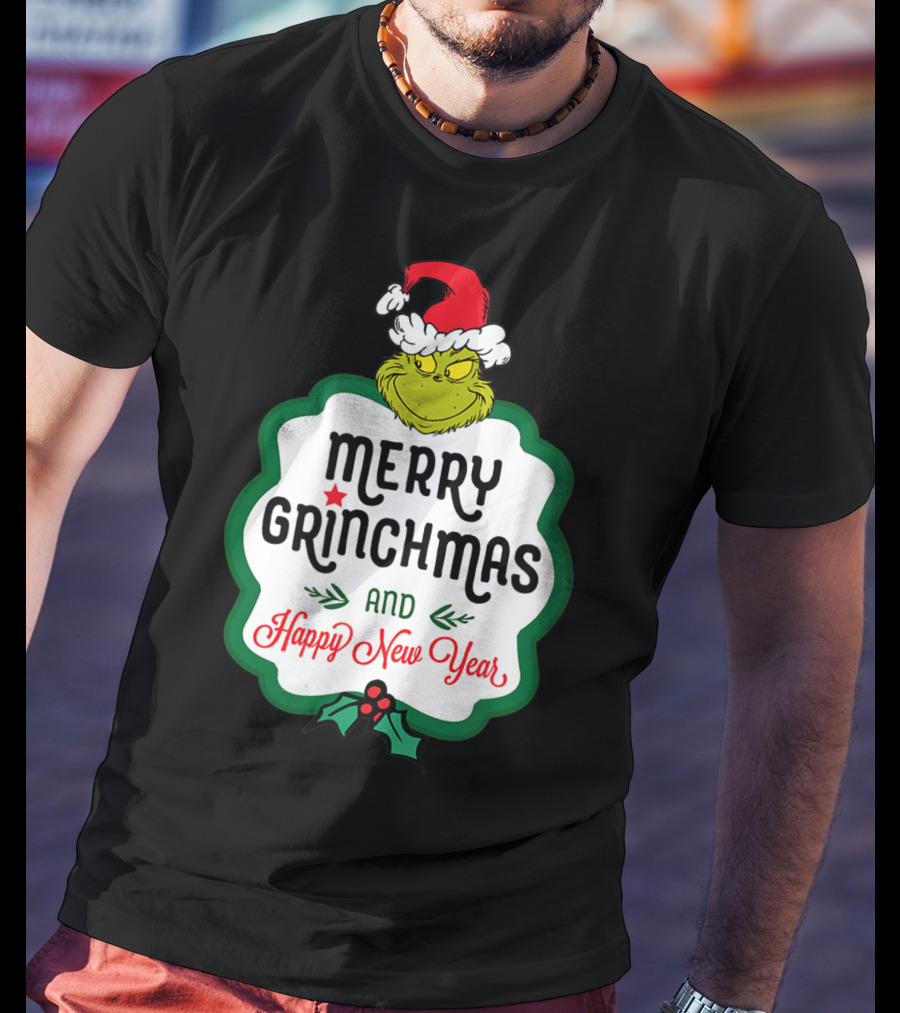 Merry Grinchmas And Happy New Year Dr Seuss Grinch T-Shirt