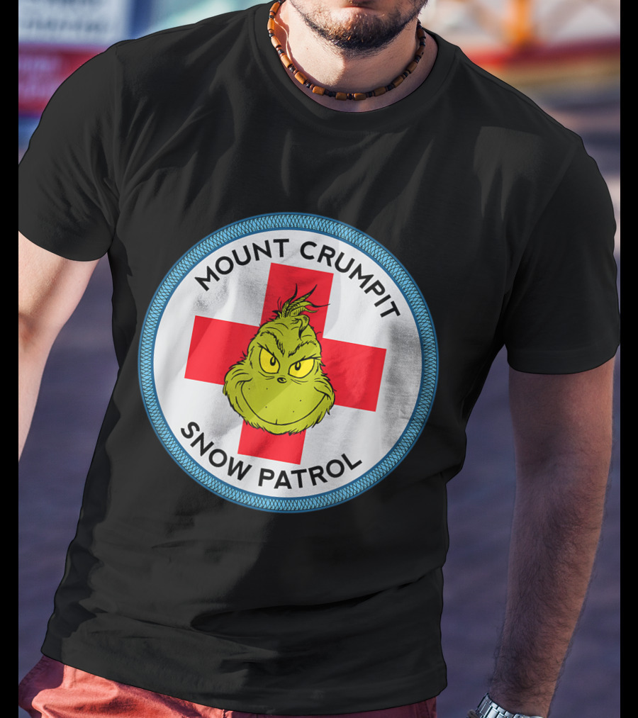 Mount Crumpit Grinch Snow Patrol Red Cross Badge T-Shirt
