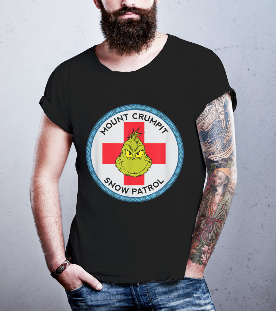 Mount Crumpit Grinch Snow Patrol Red Cross Badge T-Shirt