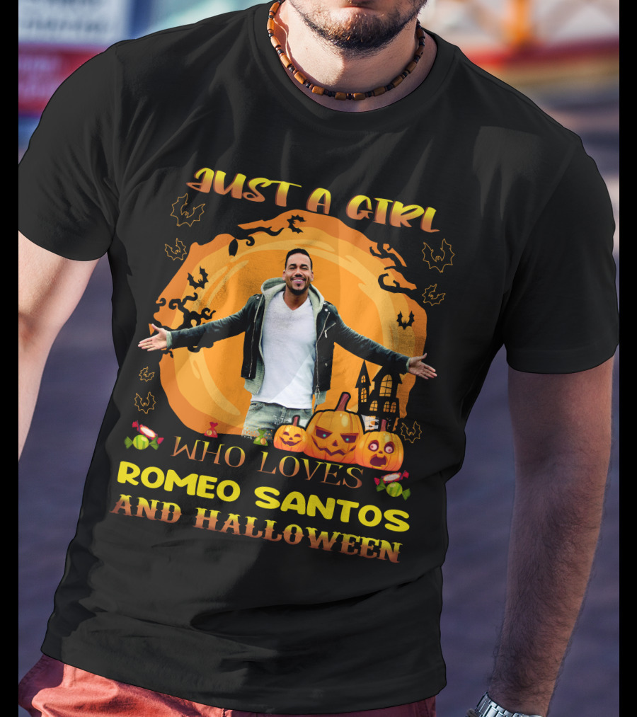Just A Girl Who Loves Romeo Santos And Halloween T-Shirt
