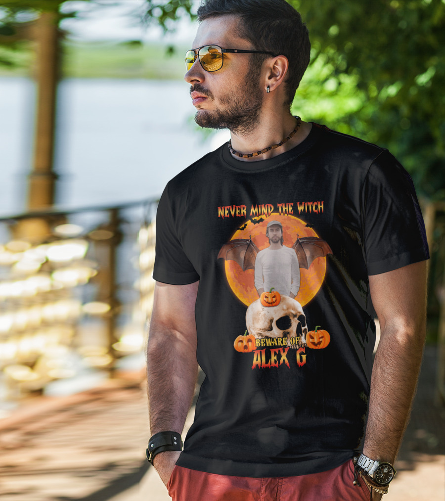 Never Mind The Witch Beware Of Alex G Halloween Skull Pumpkins T-Shirt
