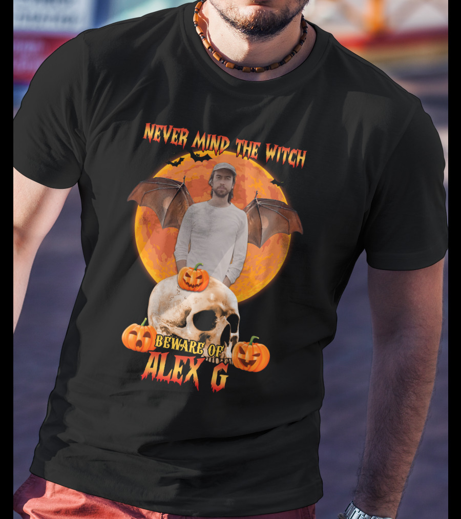 Never Mind The Witch Beware Of Alex G Halloween Skull Pumpkins T-Shirt