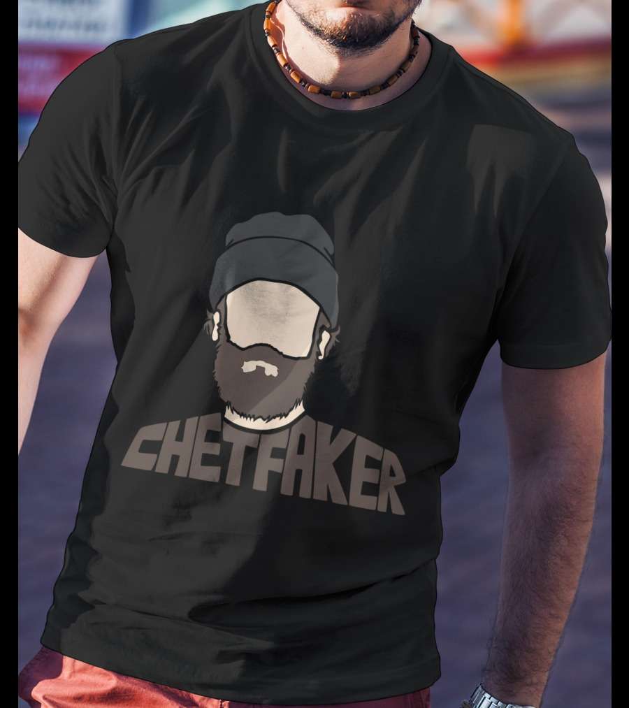 Chet Faker Bearded Man With Beanie Minimalist Face T-Shirt