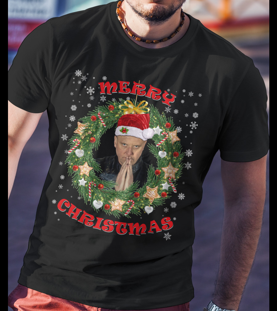 Merry Christmas Glenn Gregory Santa Hat Wreath T-Shirt