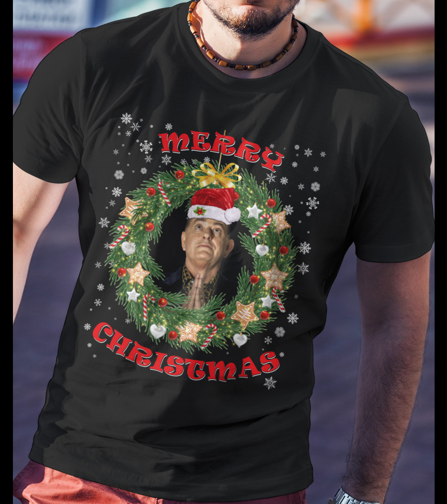 Merry Christmas Martyn Ware Santa Hat Christmas Wreath T-Shirt