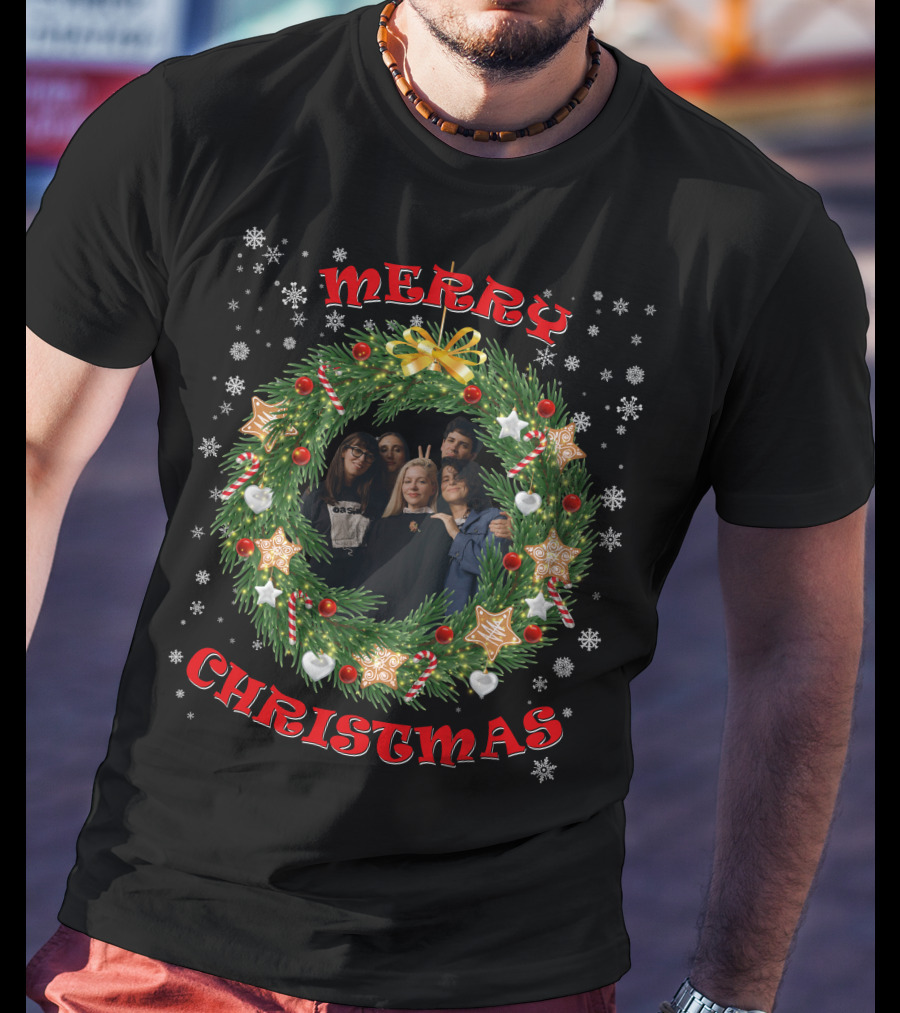 Merry Christmas Alvvays Santa Hat And Christmas Wreath T-Shirt