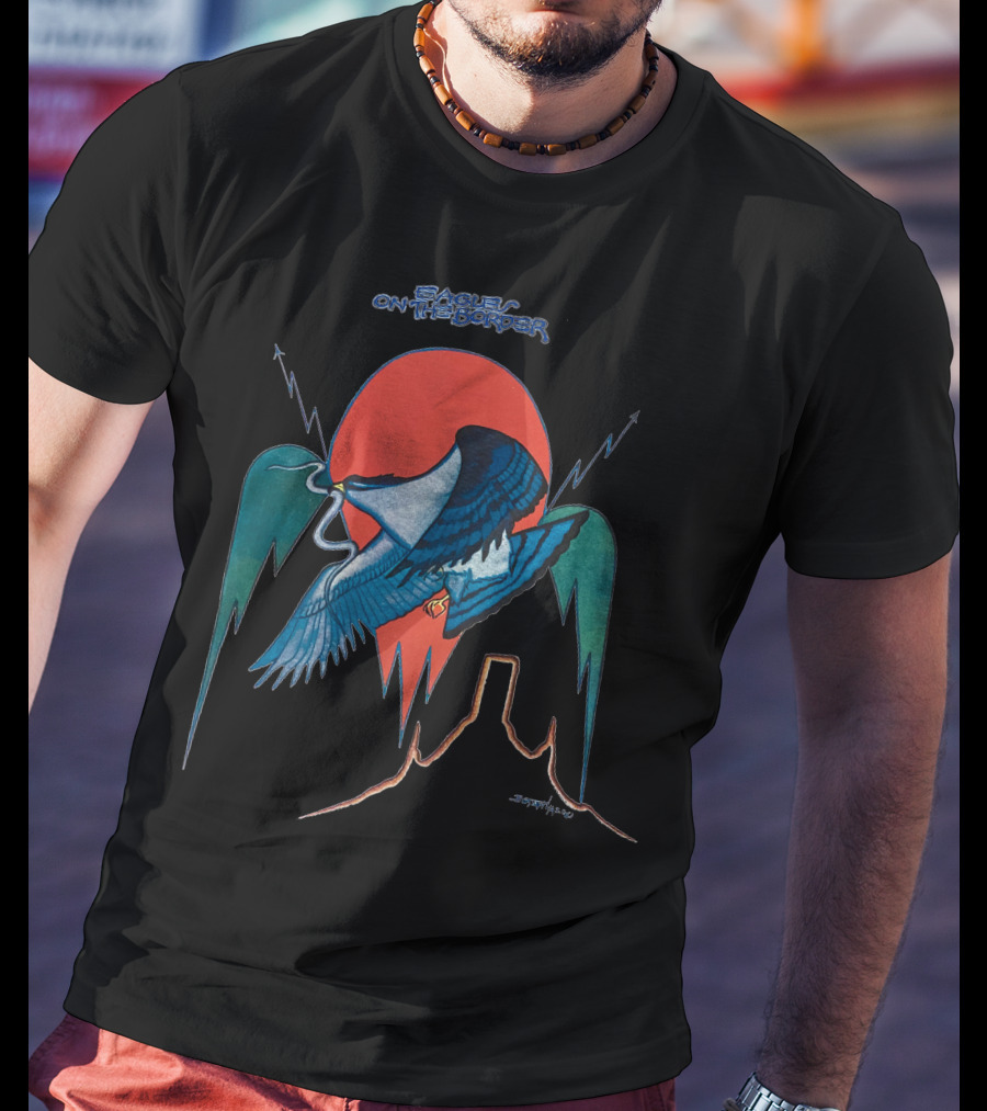 Eagles On The Border Album Art Bird Desert Scene T-Shirt