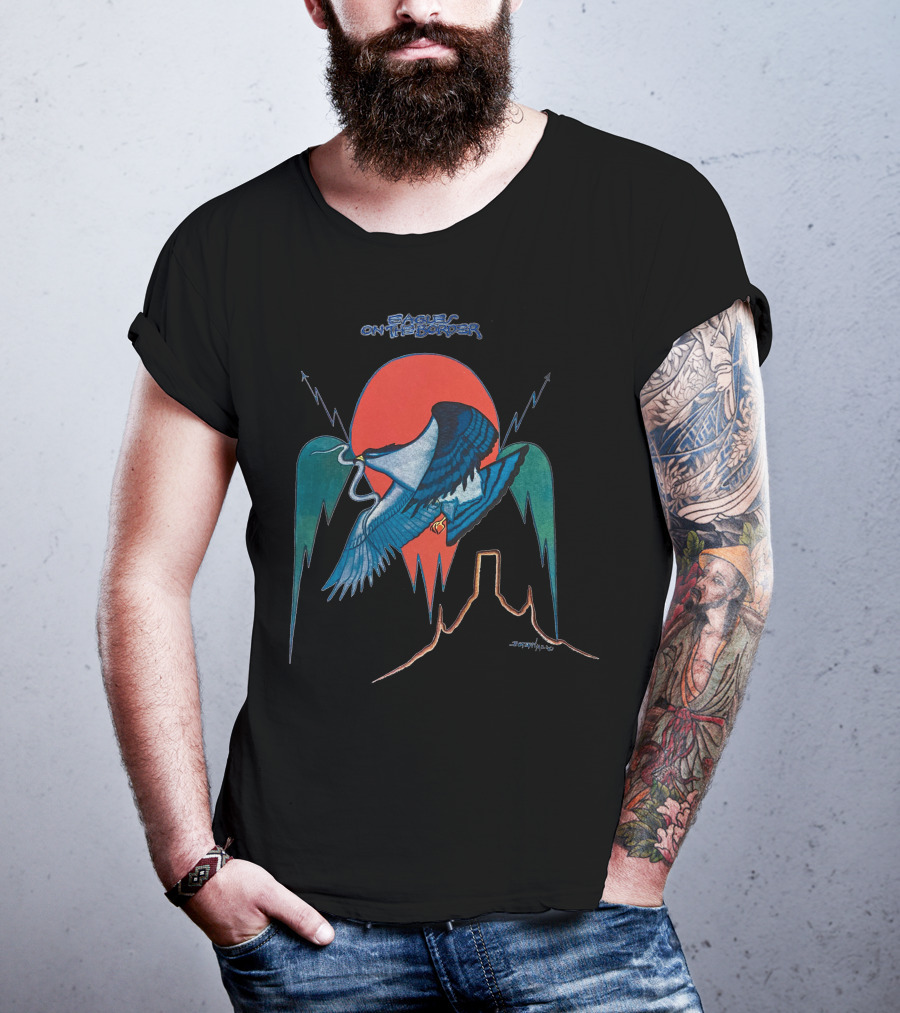 Eagles On The Border Album Art Bird Desert Scene T-Shirt