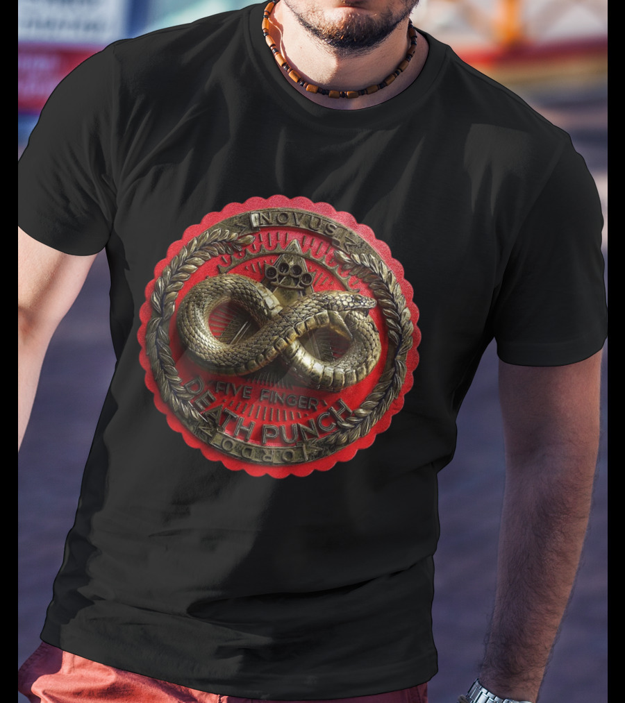 Five Finger Death Punch Novus Metal Snake Emblem T-Shirt