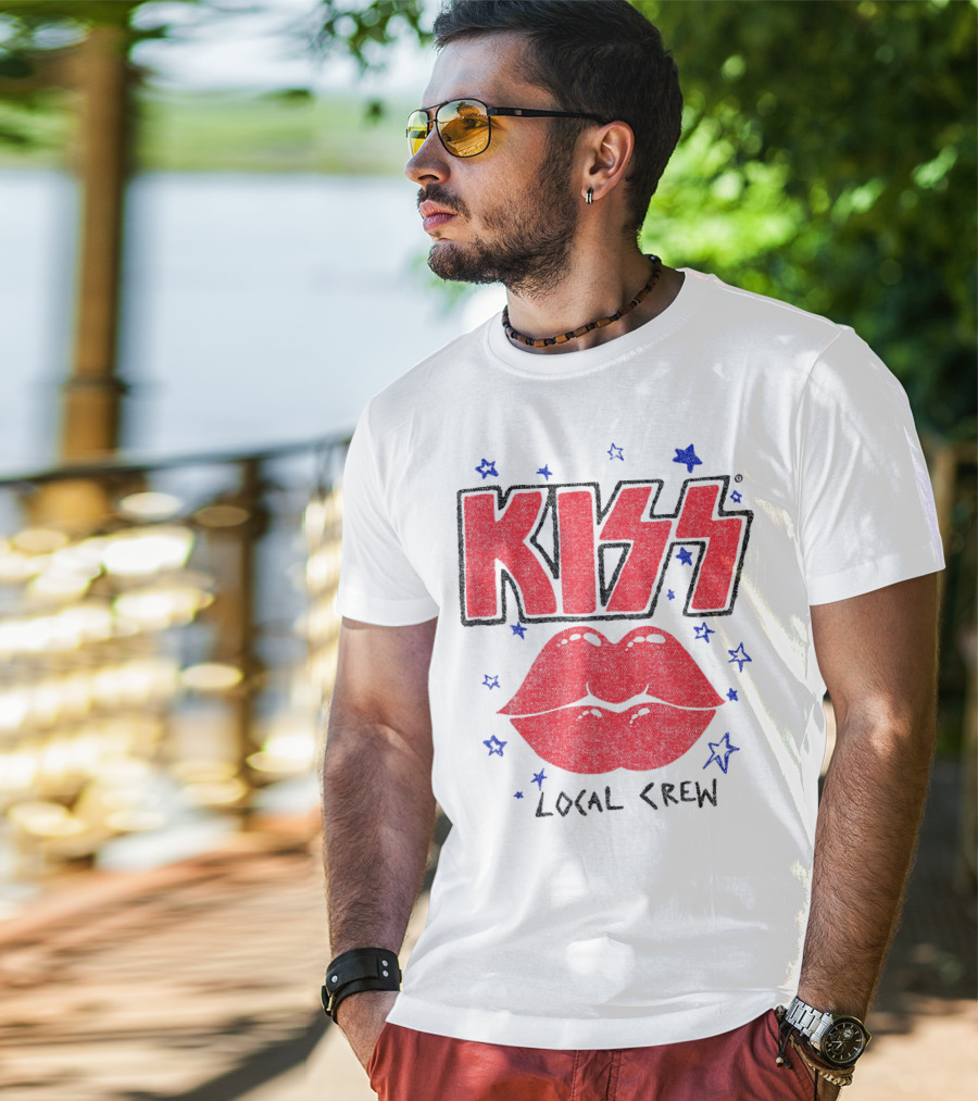 KISS Local Crew Lips And Stars T-Shirt