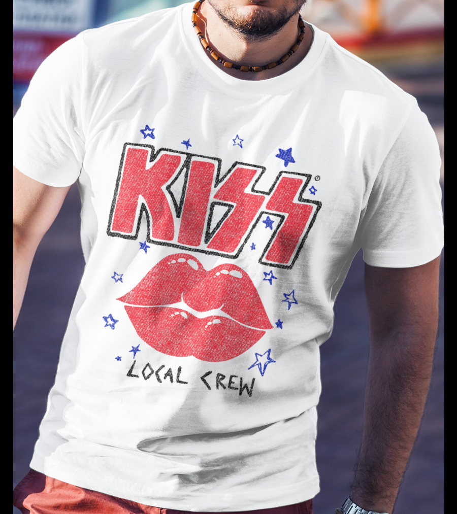 KISS Local Crew Lips And Stars T-Shirt