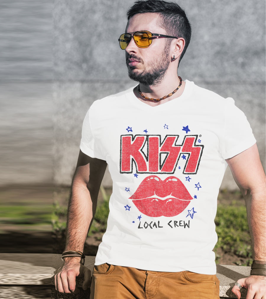 KISS Local Crew Lips And Stars T-Shirt