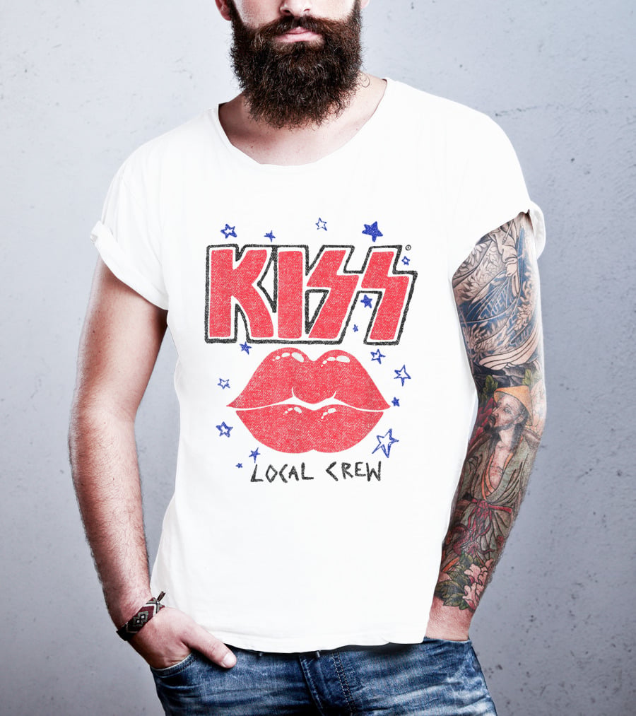 KISS Local Crew Lips And Stars T-Shirt